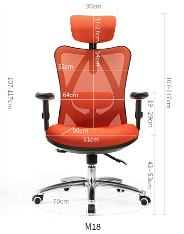Sihoo M18 Ergonomic Office Chair (Gray) - Fairwaytrading