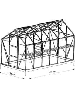 Fairway Kiwi Prime Glasshouse 6x12ft 4mm tempered glass (Single Door)
