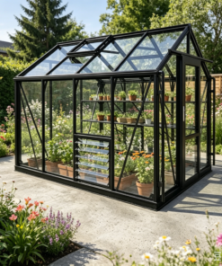 Fairway Obsidian Haven Glasshouse 6x8ft Single Door(Deluxe, ROCK SOLID) 4mm tempered glass